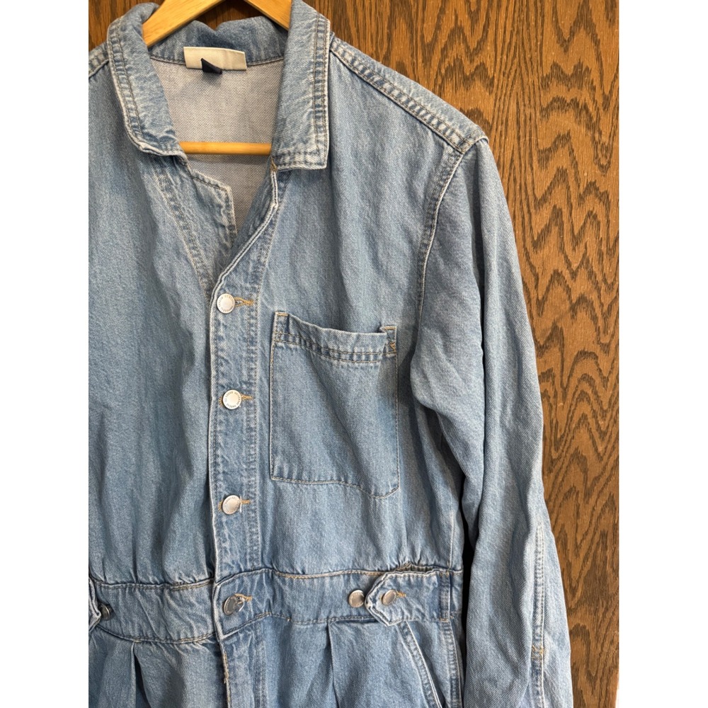 Universal Thread Womens Denim Romper Light Wash Button Front Long Sleeve Size 12 - Picture 3 of 6